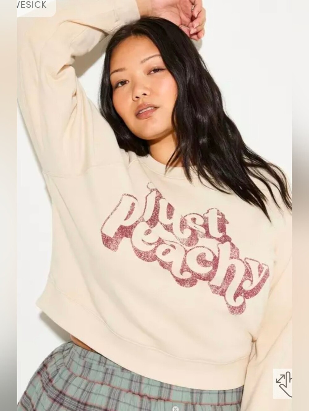 Just Peachy Graphic Crewneck Sweatshirt Love Sick Torrid Size 4